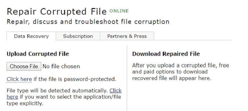 repair corrupted files online