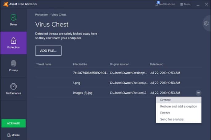 avast for mac chest