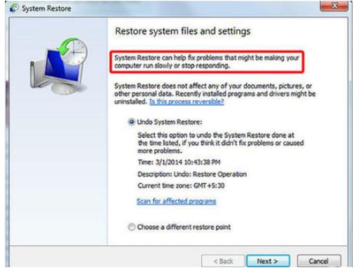system restore windows 10 lost files